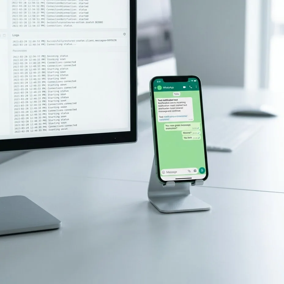 Architecture de validation et test d'une automatisation WhatsApp Cloud API avant envoi